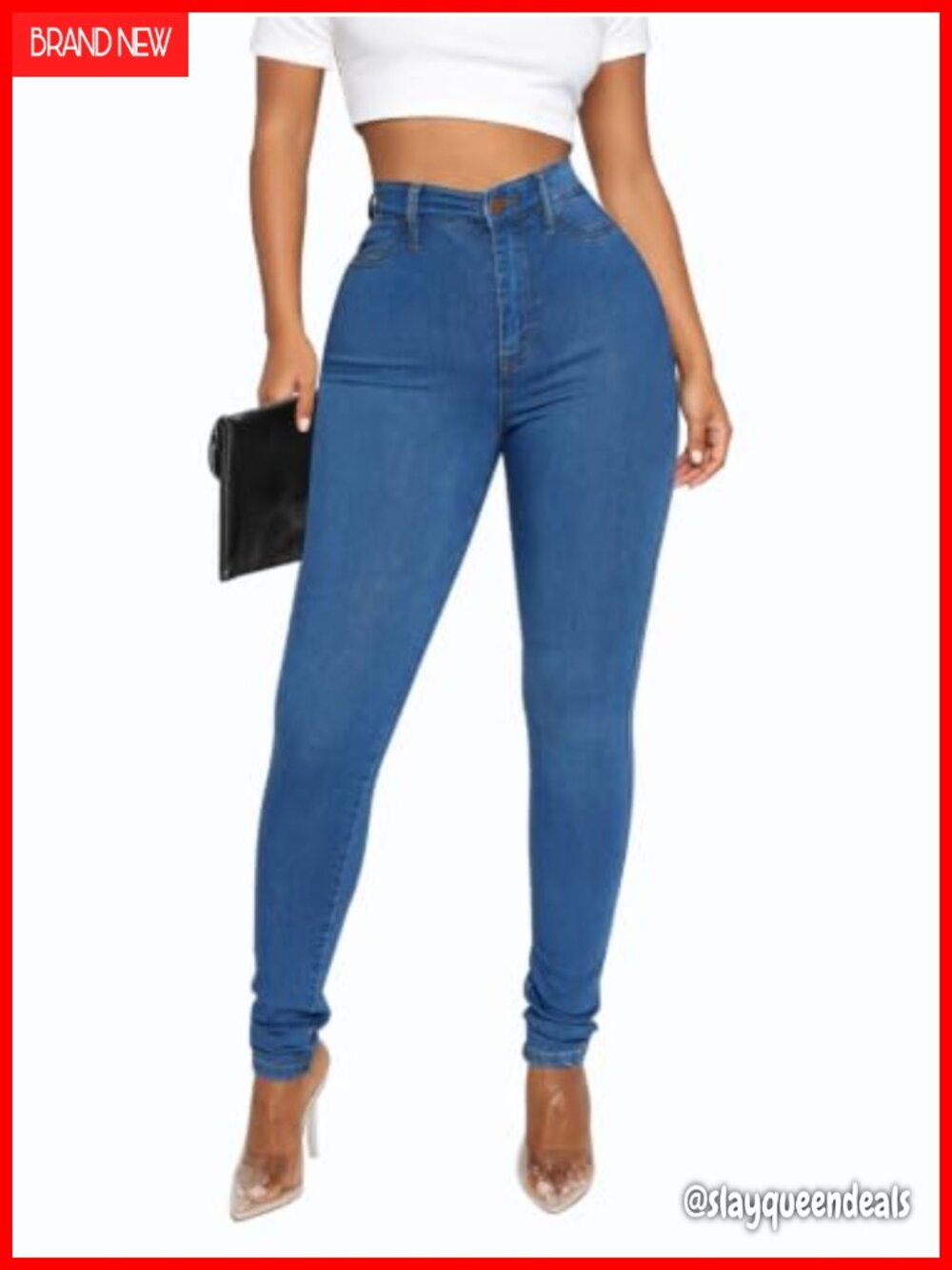 High Waisted Skinny Jeans Butt Lifting Tummy Control 4-Way Stretch Slim Fit